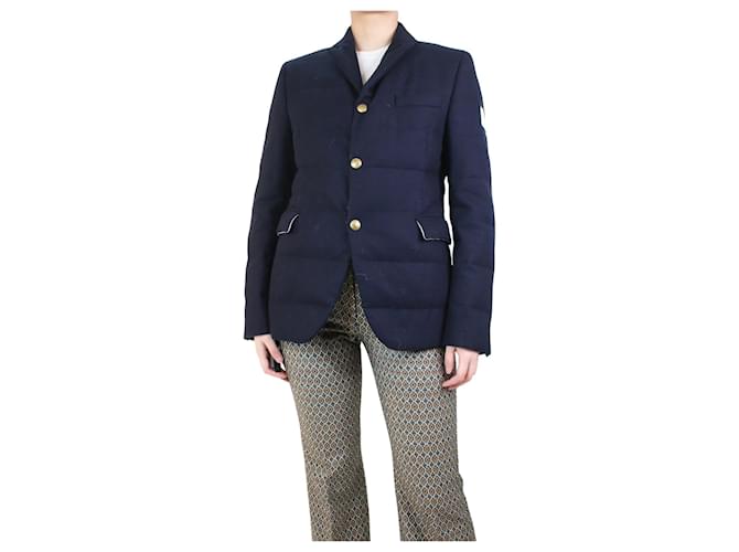 Moncler Blue padded wool jacket - size UK 12  ref.1133110