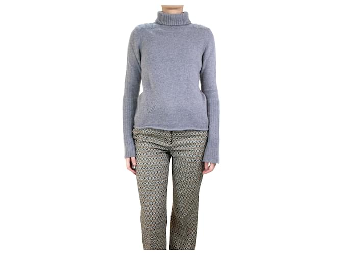 Zadig & Voltaire Grey cashmere roll-neck sweater - size S  ref.1133115