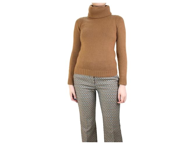 Ralph Lauren Brown roll-neck cashmere jumper - size XS  ref.1133116
