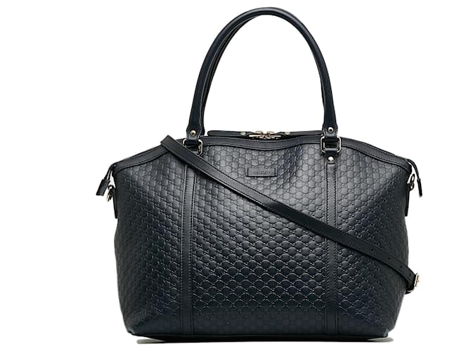 Gucci Blue Large Microguccissima Dome Satchel Dark blue Leather Pony-style calfskin  ref.1133238