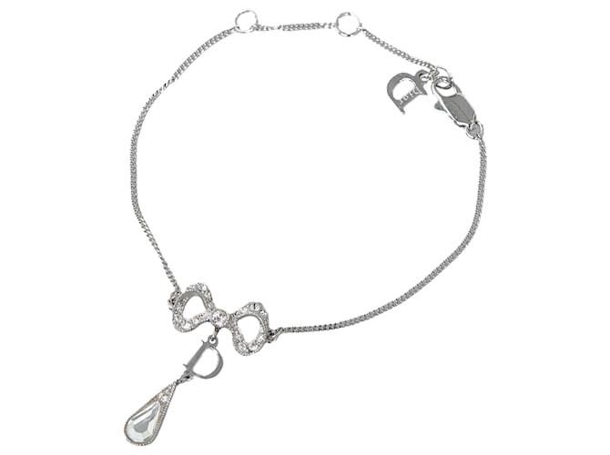 Bracelet ruban logo argenté Dior Métal  ref.1133266