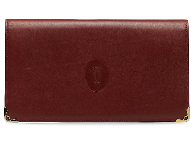 Carteira Cartier em couro vermelho Must de Cartier Bezerro-como bezerro  ref.1133267