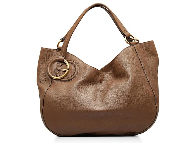 Gucci Brown Twill Leather Pony-style calfskin  ref.1133269