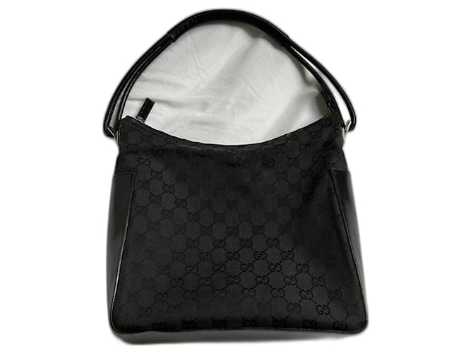 Gucci HOBO Cuir Noir Gris anthracite  ref.1133346