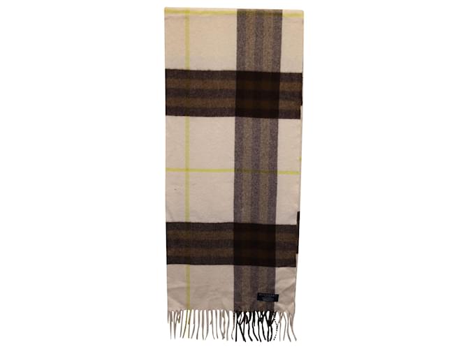 Sciarpa Burberry con frange Check in cashmere multicolor Stampa python Cachemire Lana  ref.1133359