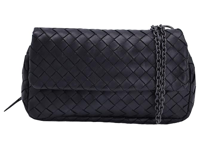 Bottega Veneta Crossbody Bag in Black Intrecciato Leather  ref.1133366