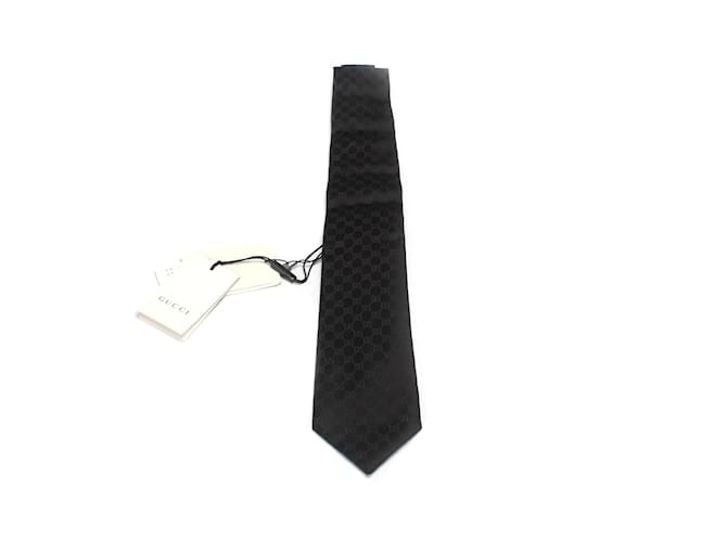 Gucci Krawatte aus GG-Seide Schwarz Baumwolle  ref.1133418