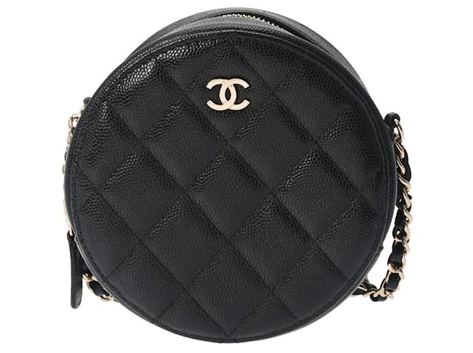 Classique Chanel Ronde Cuir Noir  ref.1133544