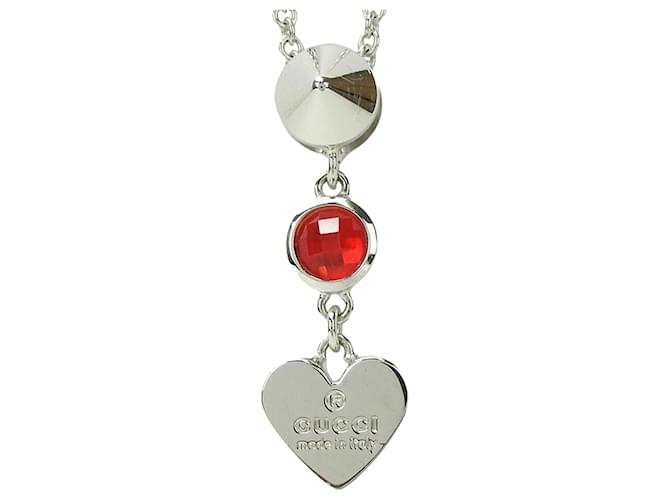 HERMES As de Coeur As de Coeur Ace of Heart Necklace PM Necklace Metal Red  | eBay