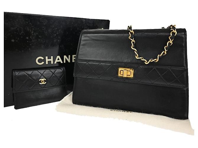 Chanel Trapèze Black Leather  ref.1133574