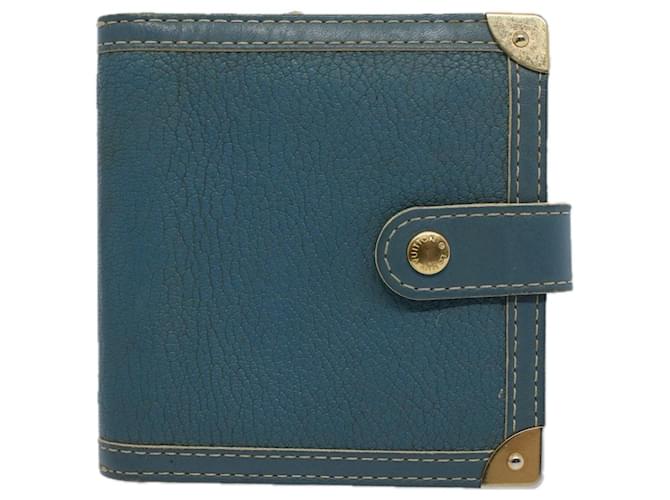 Louis Vuitton Compact zip Azul Couro  ref.1133602