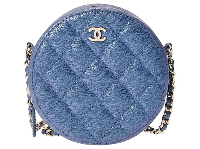 Chanel Ronde Blue Leather  ref.1133606
