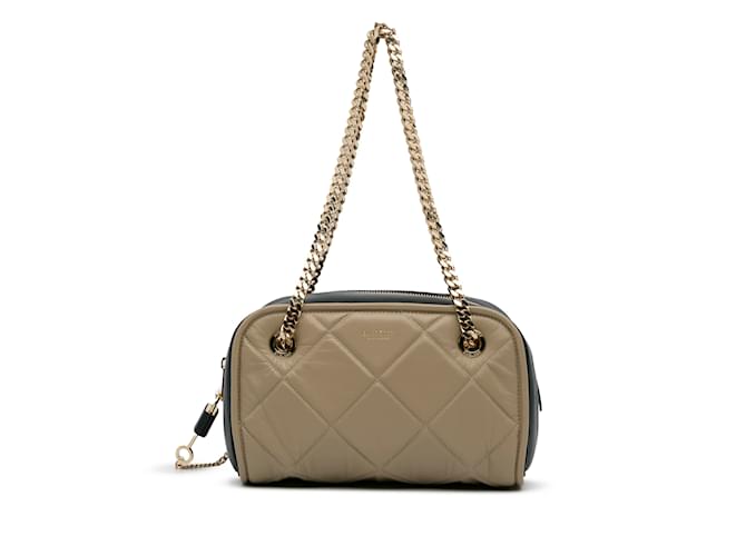 Brown Burberry Quilted Cube Chain Shoulder Bag Leather  ref.1133708