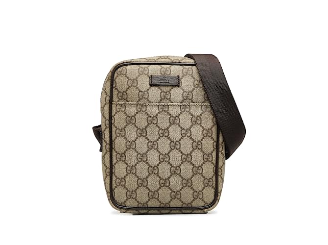 Brown Gucci GG Supreme Crossbody Bag Leather  ref.1133780