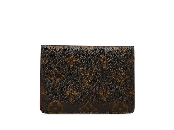 Estojo para cartão com monograma Louis Vuitton marrom Lona  ref.1133820
