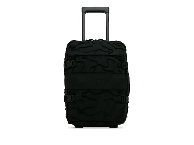 Schwarze Dior DiorTravel Camouflage-Gepäcktasche aus technischem Canvas Leinwand  ref.1133857