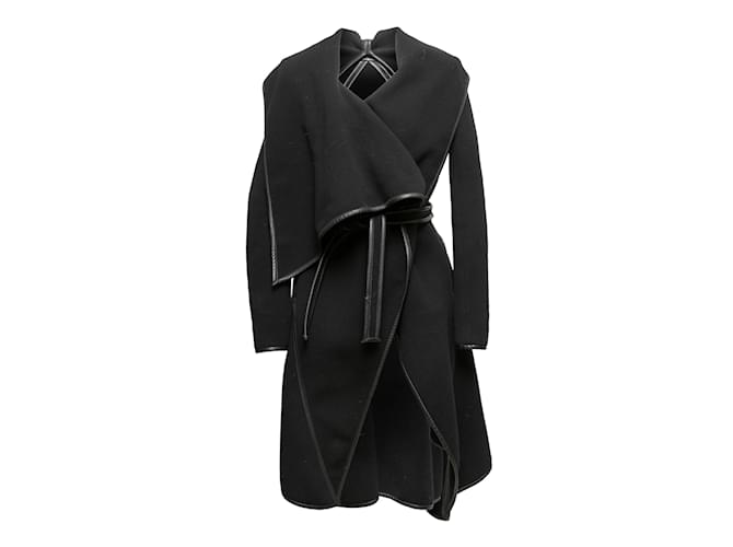 Autre Marque Black Gareth Pugh Wrap Coat Size US S Leather  ref.1133891