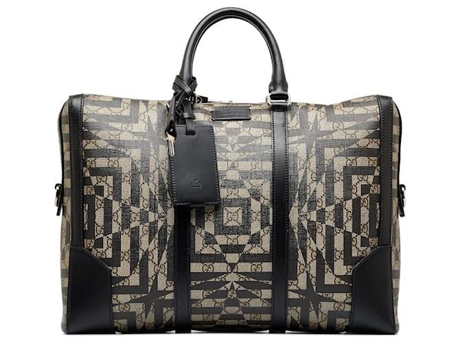 Sac d'affaires marron Gucci GG Supreme Caleido Eden Cuir  ref.1133915