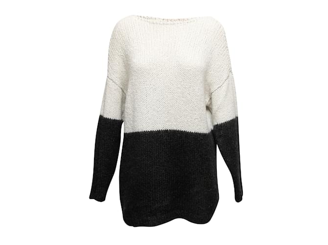 White & Black Alice + Olivia Alpaca & Silk Sweater Size XS Wool  ref.1133961