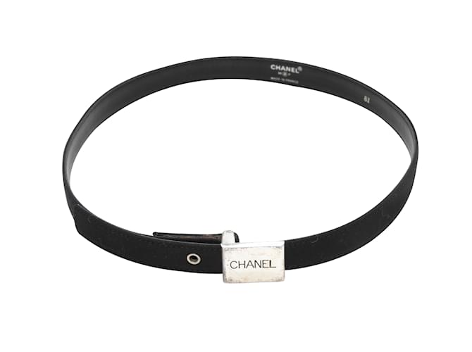 Vintage-schwarzer Chanel-Frühling/Sommer- 1996 Gürtelgröße US XS Leder  ref.1134029