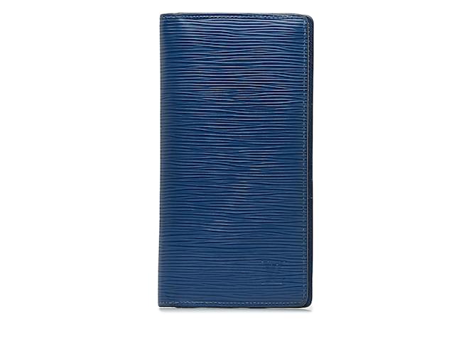 Blue Louis Vuitton Epi Leather Brazza Wallet  ref.1134064