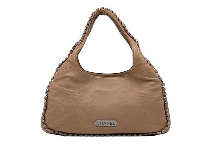 Brown Chanel Luxe Ligne Hobo Leather  ref.1134066