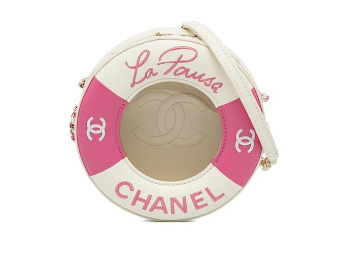 White Chanel La Pausa Crossbody Bag Bianco Pelle  ref.1134075
