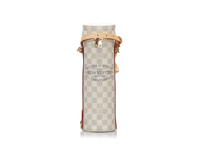 Portabotellas blanco Louis Vuitton Damier Azur Cuero  ref.1134150