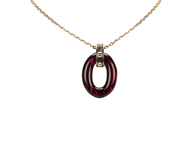 Goldene Louis Vuitton Gimme-a-Clue-Anhänger-Halskette Vergoldet  ref.1134198