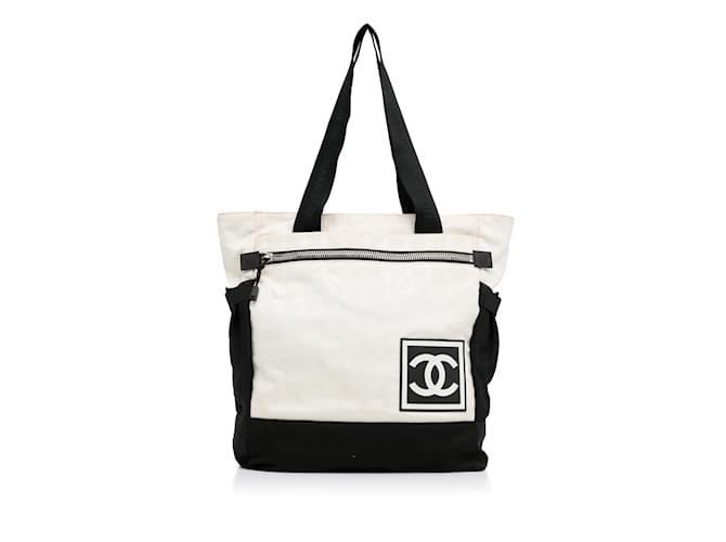 White Chanel New Travel Line Sports Backpack Cloth  ref.1134253