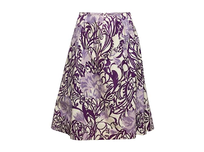 Vintage Purple & White Emilio Pucci 60s Floral Print Skirt Size S Synthetic  ref.1134325