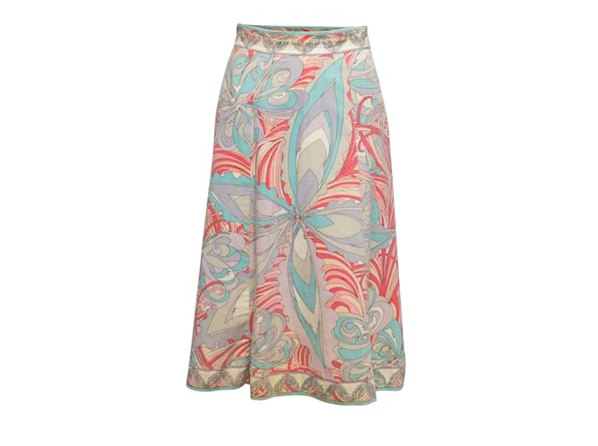 Vintage Lavender & Multicolor Emilio Pucci 60s Velvet Printed Skirt Size US 8 Multiple colors  ref.1134326