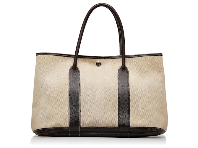 Hermès Sac cabas Hermes Garden Party PM beige Cuir  ref.1134358