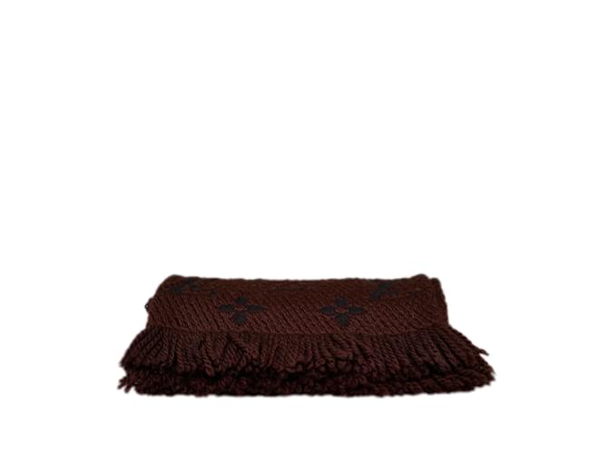 Bufanda de lana Louis Vuitton Logomania marrón Bufandas Castaño  ref.1134401