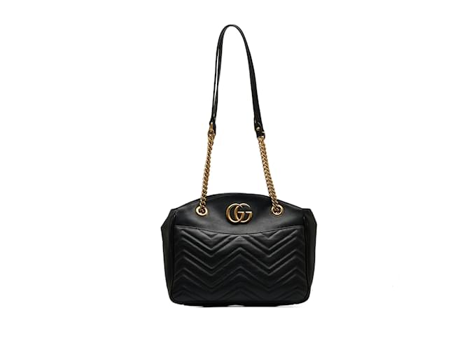 Black Gucci GG Marmont Matelasse Leather Shoulder Bag  ref.1134445
