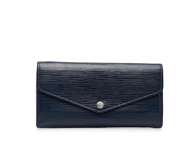 Blue Louis Vuitton Epi Portefeuille Sarah Long Wallet Cuir Bleu  ref.1134545