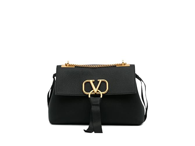 Black Valentino VRing Shoulder Bag Leather  ref.1134547