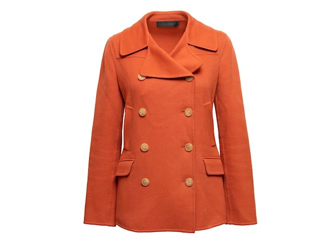 Autre Marque Orange Calvin Klein Collection Cashmere Peacoat Size US 4  ref.1134589