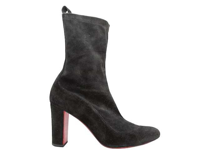 Black Christian Louboutin Suede Mid-Calf Boots Size 35  ref.1134639