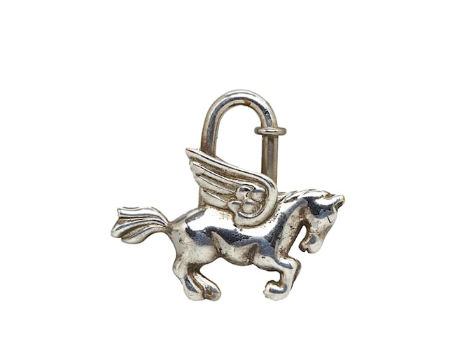 Hermès Silver Hermes Pegasus Cadena Lock Charm Silvery Metal  ref.1134669