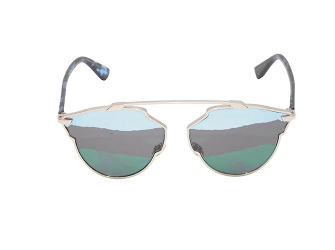 Gafas de sol plateadas de aviador Christian Dior Plata  ref.1134688