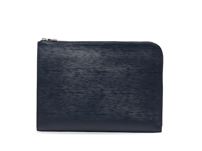 Blue Louis Vuitton Epi Pochette Jour GM Clutch Bag Leather  ref.1134733