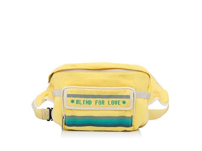 Sac ceinture jaune Gucci Blind For Love Toile  ref.1134748