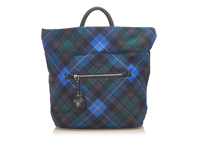 Blue Prada Tessuto Reversible Tote Bag Cloth  ref.1134772