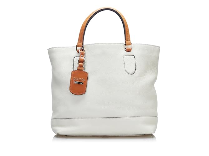 Weiße Gucci-Leder-Einkaufstasche  ref.1134781