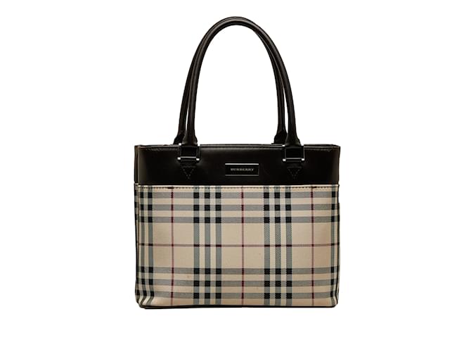 Brown Burberry House Check Handbag Leather  ref.1134783