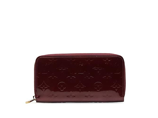 Red Louis Vuitton Monogram Vernis Zippy Wallet Leather  ref.1134820