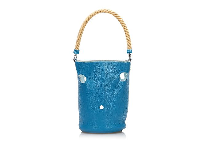 Hermès Azul Hermes Clemence Mangeoire Cubo PM