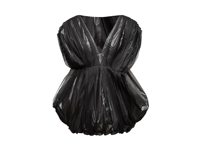 Krizia vintage preta e prateada 80s Vestido bolha de malha tamanho UE 38 Preto Sintético  ref.1134859