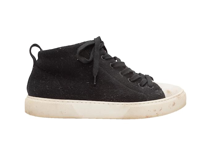 Autre Marque Black & White James Perse Wool High-Top Sneakers Size 38 Cloth  ref.1134861